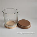Holzdeckel und Holzboden Glaskerzenglas